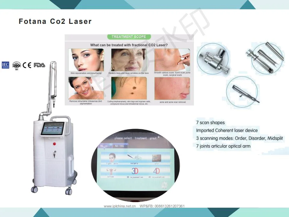CO2 Laser Skin Resurfacing Carbon Dioxide Skin Surface-Removing Laser Ablative Laser Dermatologist for Deeper Skin Flaws Scar Removal Acne Removal Fractional
