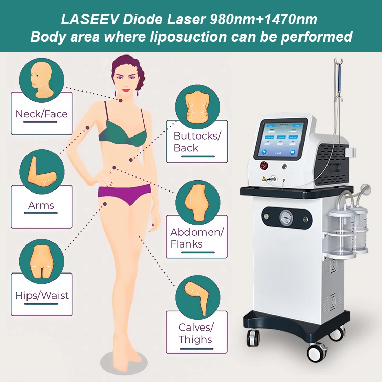 Fat Removal 980nm 1470nm Diode Laser Lipolisis Vaser Liposuction Endolift Laser Machine