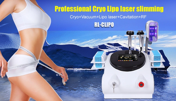 Portable Cryolipolysis Body Slimming Machine with Lipo Laser and RF &amp; Cavitation Heads Freeze Fat